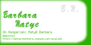 barbara matye business card