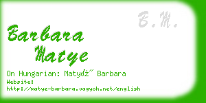 barbara matye business card